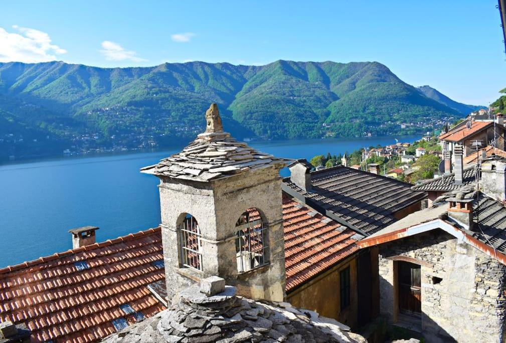 Romantic Home Stone With Amazing View Lake Of Como And Oleandra Laglio Exterior photo