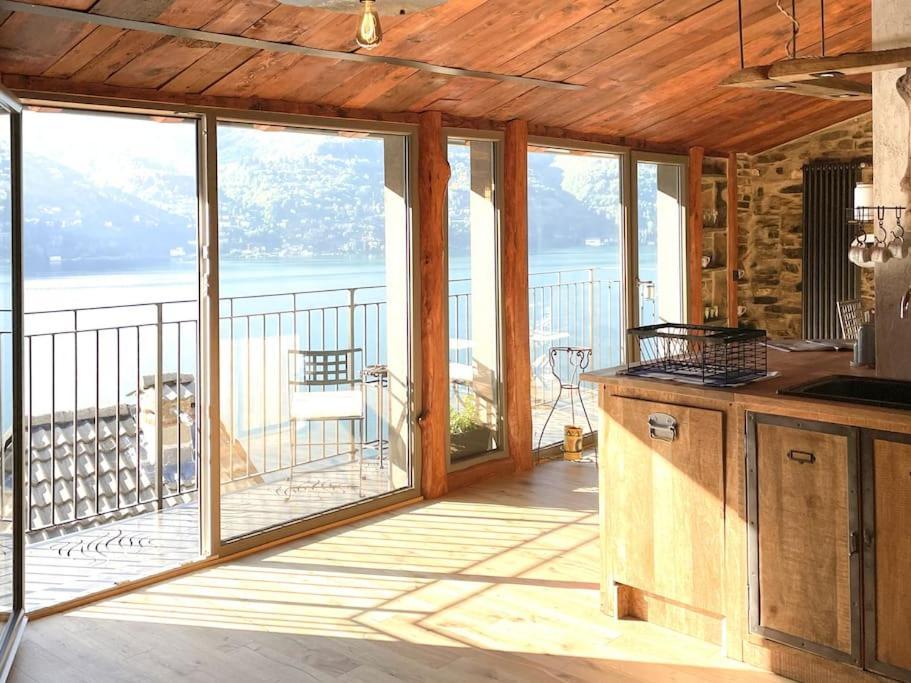 Romantic Home Stone With Amazing View Lake Of Como And Oleandra Laglio Exterior photo