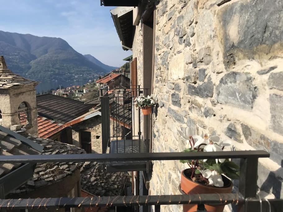 Romantic Home Stone With Amazing View Lake Of Como And Oleandra Laglio Exterior photo