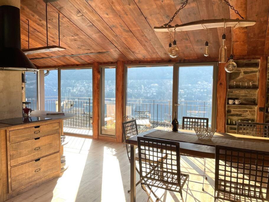 Romantic Home Stone With Amazing View Lake Of Como And Oleandra Laglio Exterior photo