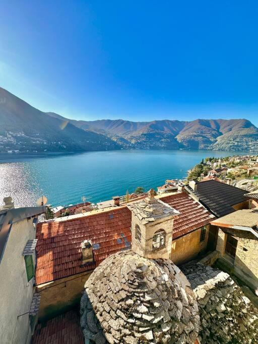 Romantic Home Stone With Amazing View Lake Of Como And Oleandra Laglio Exterior photo